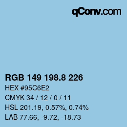 Color code: RGB 149 198.8 226 | qconv.com