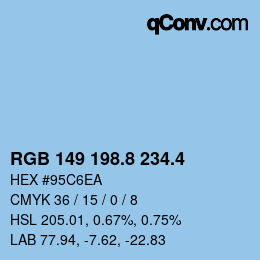 カラーコード: RGB 149 198.8 234.4 | qconv.com