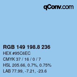 Color code: RGB 149 198.8 236 | qconv.com