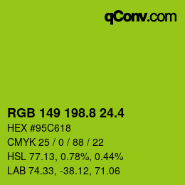 カラーコード: RGB 149 198.8 24.4 | qconv.com