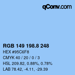カラーコード: RGB 149 198.8 248 | qconv.com