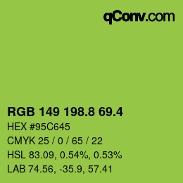 カラーコード: RGB 149 198.8 69.4 | qconv.com
