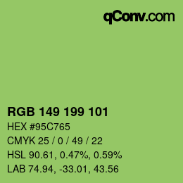 Color code: RGB 149 199 101 | qconv.com