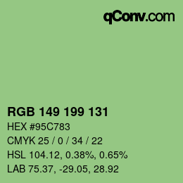 カラーコード: RGB 149 199 131 | qconv.com