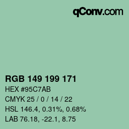Color code: RGB 149 199 171 | qconv.com