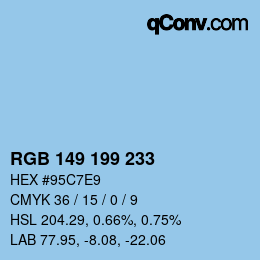 Color code: RGB 149 199 233 | qconv.com