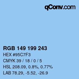 Color code: RGB 149 199 243 | qconv.com