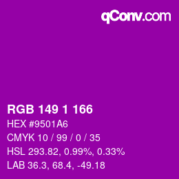 Código de color: RGB 149 1 166 | qconv.com