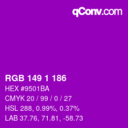 Color code: RGB 149 1 186 | qconv.com