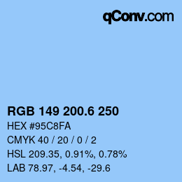 カラーコード: RGB 149 200.6 250 | qconv.com