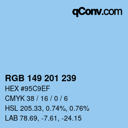 Color code: RGB 149 201 239 | qconv.com