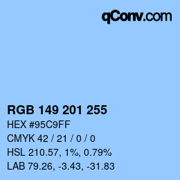 カラーコード: RGB 149 201 255 | qconv.com