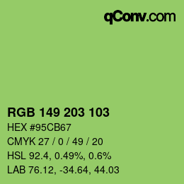 Color code: RGB 149 203 103 | qconv.com