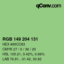 カラーコード: RGB 149 204 131 | qconv.com