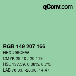 Color code: RGB 149 207 166 | qconv.com