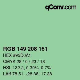 Color code: RGB 149 208 161 | qconv.com