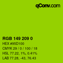 Color code: RGB 149 209 0 | qconv.com