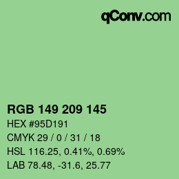 Color code: RGB 149 209 145 | qconv.com