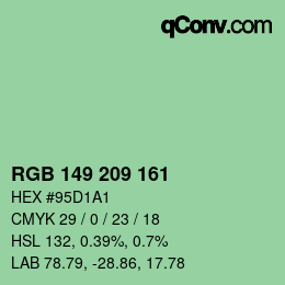 Color code: RGB 149 209 161 | qconv.com