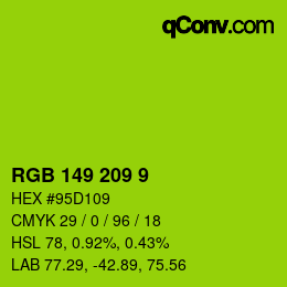 Color code: RGB 149 209 9 | qconv.com