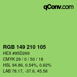 Color code: RGB 149 210 105 | qconv.com