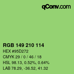 Color code: RGB 149 210 114 | qconv.com