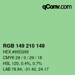 Color code: RGB 149 210 149 | qconv.com