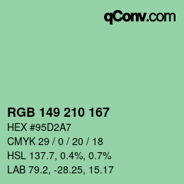 Color code: RGB 149 210 167 | qconv.com