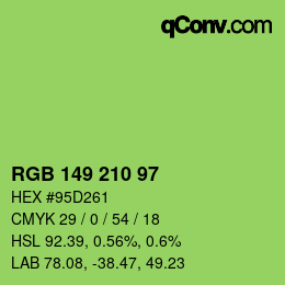 Color code: RGB 149 210 97 | qconv.com