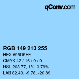 Color code: RGB 149 213 255 | qconv.com