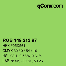 Color code: RGB 149 213 97 | qconv.com