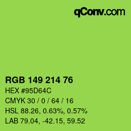 Color code: RGB 149 214 76 | qconv.com