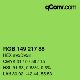 Color code: RGB 149 217 88 | qconv.com