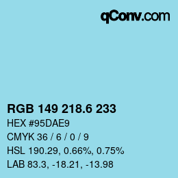 カラーコード: RGB 149 218.6 233 | qconv.com