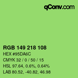 Color code: RGB 149 218 108 | qconv.com