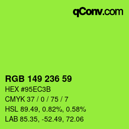 カラーコード: RGB 149 236 59 | qconv.com