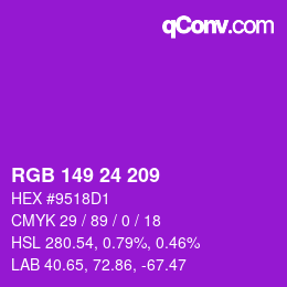 Color code: RGB 149 24 209 | qconv.com