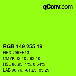 Color code: RGB 149 255 19 | qconv.com