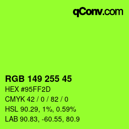 Color code: RGB 149 255 45 | qconv.com