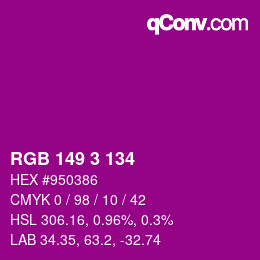 Color code: RGB 149 3 134 | qconv.com