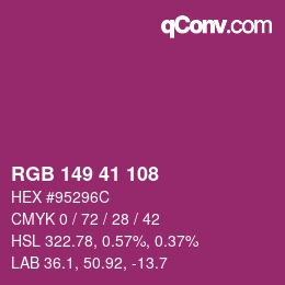 Color code: RGB 149 41 108 | qconv.com