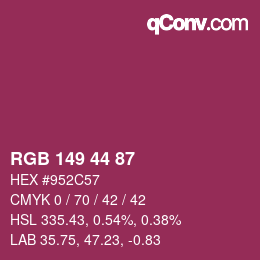 カラーコード: RGB 149 44 87 | qconv.com