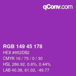 カラーコード: RGB 149 45 178 | qconv.com
