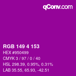 Color code: RGB 149 4 153 | qconv.com