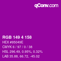 カラーコード: RGB 149 4 158 | qconv.com