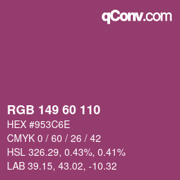 カラーコード: RGB 149 60 110 | qconv.com