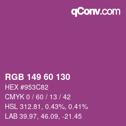 カラーコード: RGB 149 60 130 | qconv.com