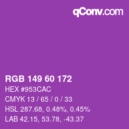 颜色代码: RGB 149 60 172 | qconv.com