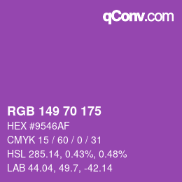 Farbcode: RGB 149 70 175 | qconv.com
