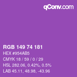 Código de color: RGB 149 74 181 | qconv.com